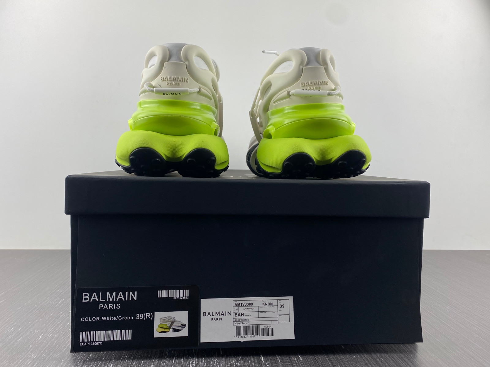 BALMAIN NEOPRENE AND LEATHER UNICORN LOW-TOP SNEAKERS