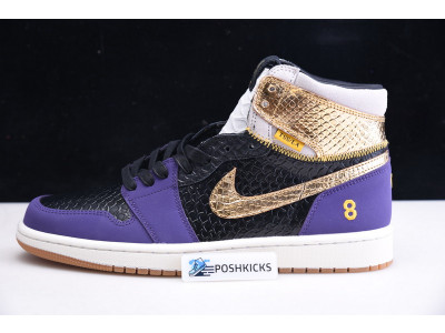 KOBE BRYANT X AIR JORDAN 1 HIGH OG BLACK-PURPLE 555088-171