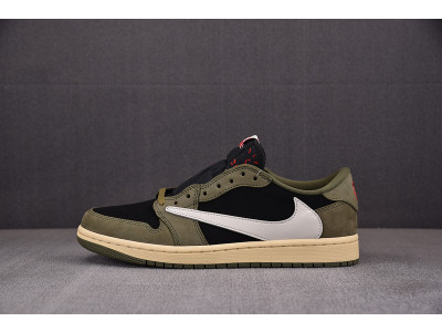 Travis Scott Air Jordan 1 Low OG Black Olive DM7866-002